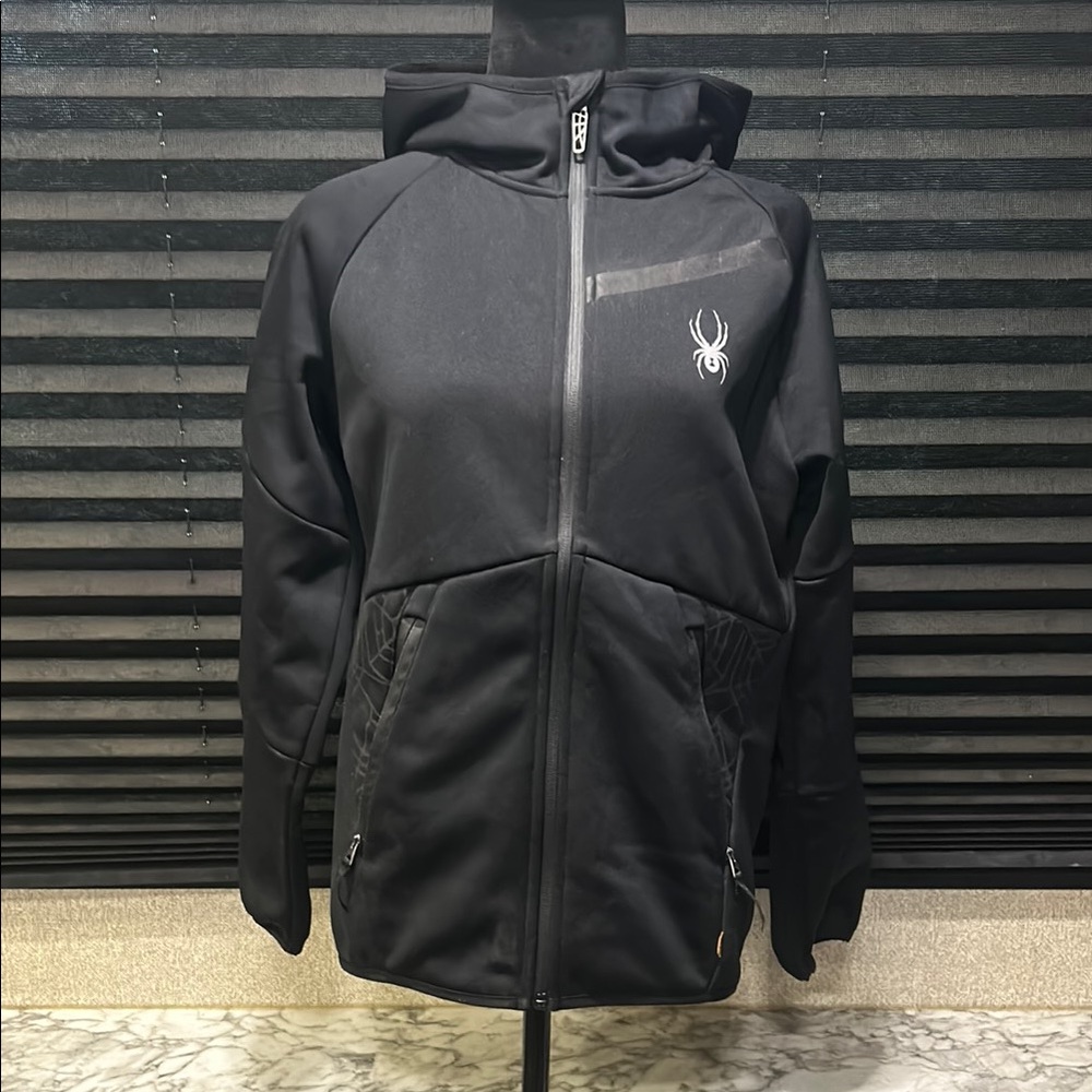 Spyder Boys Youth Black Waterproof Fleece Lined Hooded Jacket Large‎ 14/16